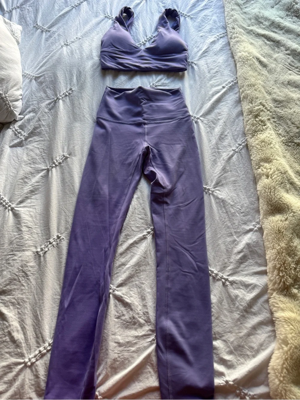 Lavender High-Waist Leggings with Matching Sports Bra - Women